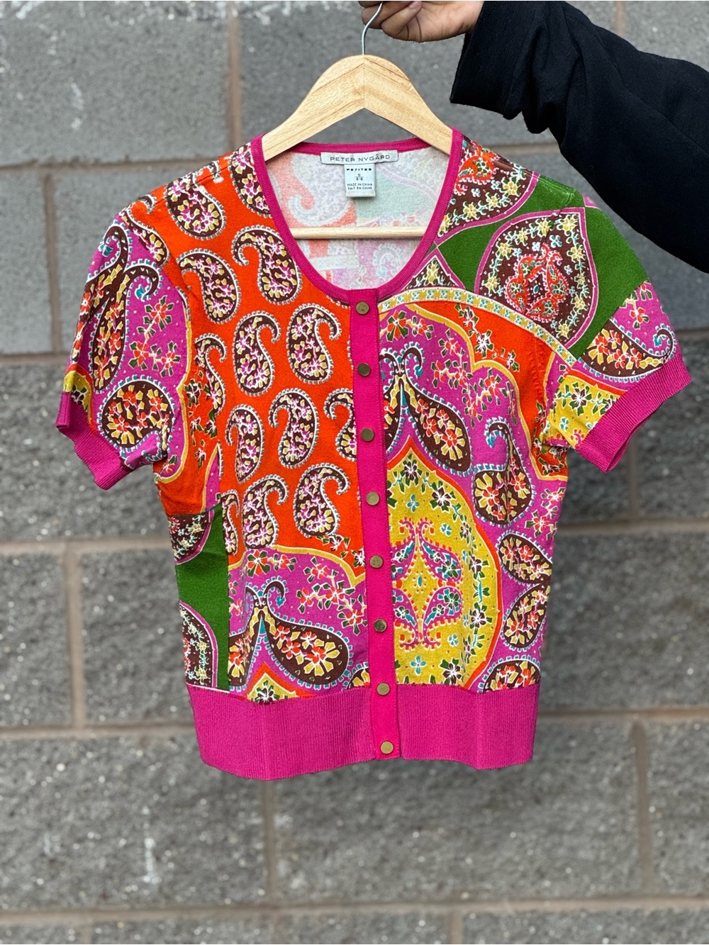Women’s Vintage Y2K Peter Nygard Paisley Cardigan Petite Small